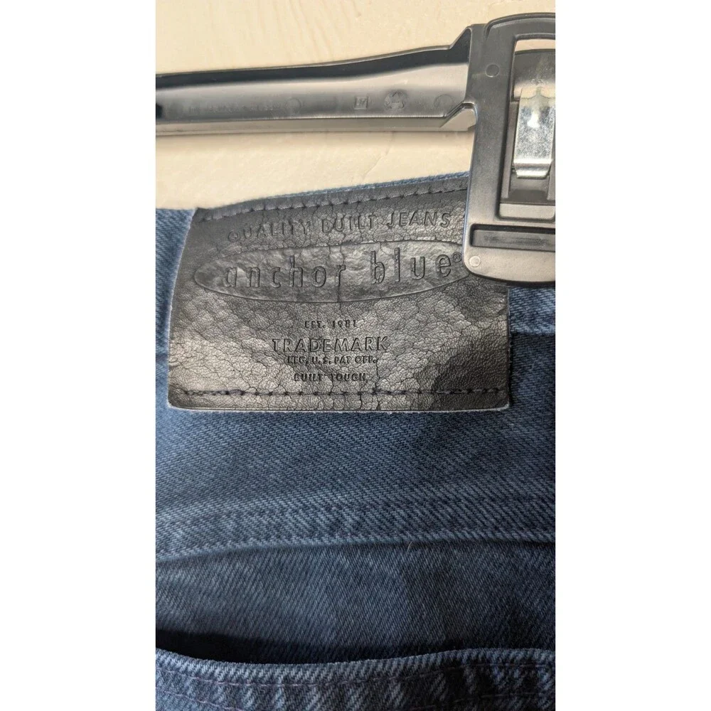 Vintage Anchor Blue Mens 36 Dark Blue Loose Baggy Denim Shorts Y2K Jorts Skater